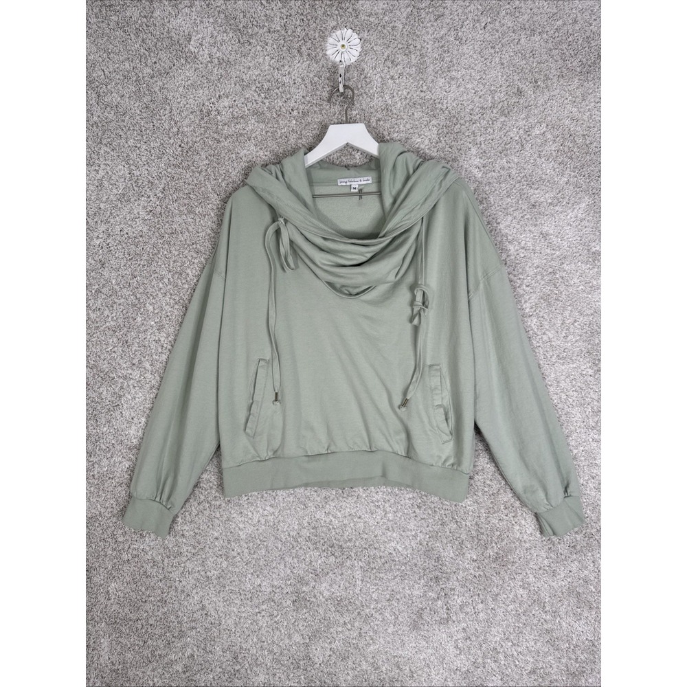 Young Fabulous & Broke Womens Cowl Neck Cropped Hoodie - Medium